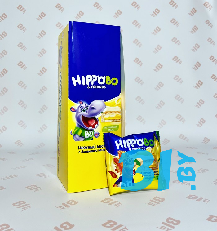 Бисквитное пирожное HIPPO BO & friends с банановой начинкой, 32 г