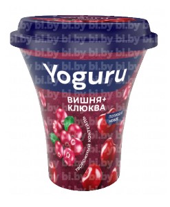 Коктейль творожный Yoguru Клюква + Вишня