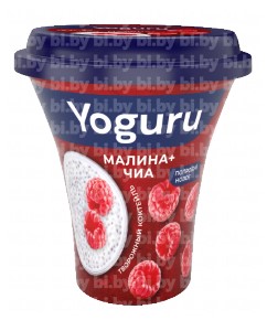 Коктейль творожный Yoguru Малина+ Чиа