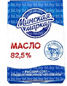 Масло cладкосливочное несоленое 82,5% 180 г Минская марка