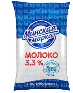 Молоко 3,3% Минская марка 1 л пастеризованное