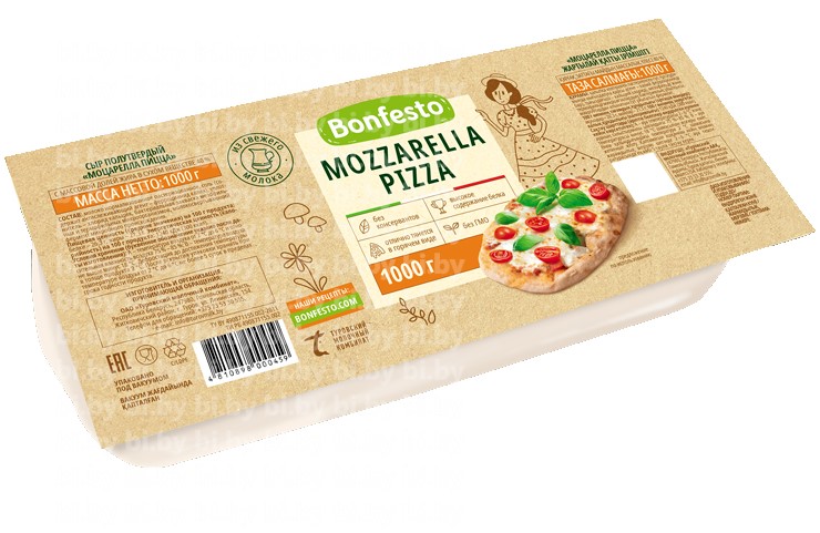 Полутвёрдый сыр Mozzarella Pizza Bonfesto 1000 г.