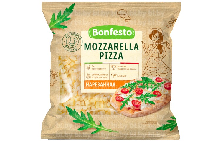 Полутвёрдый сыр Mozzarella Pizza Bonfesto 150 г.