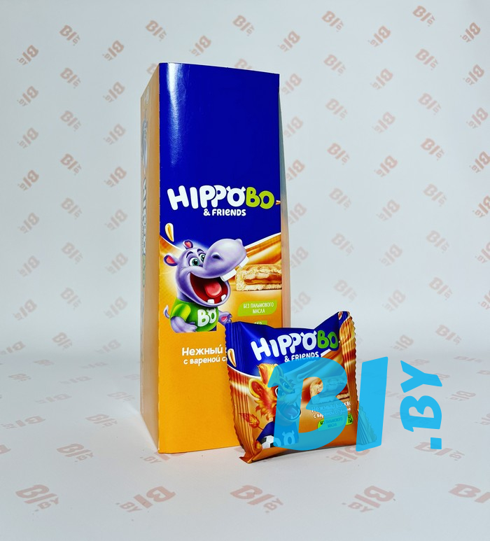 Бисквитное пирожное HIPPO BO & friends с вареной сгущенкой, 32 г