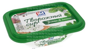 Сыр творожный 65% зелень & чеснок